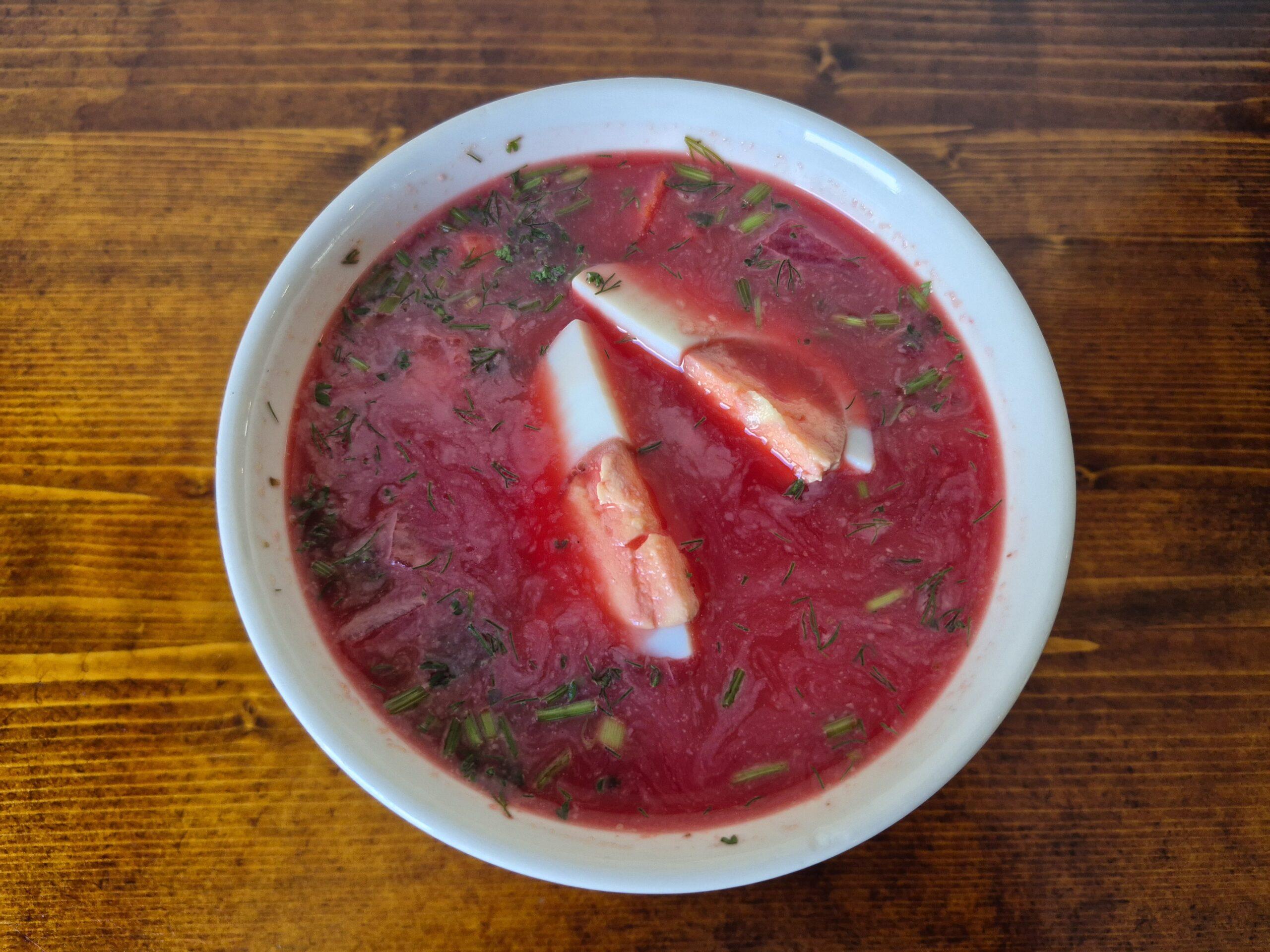 Beetroot Soup with Egg(CE,M, S, EG)