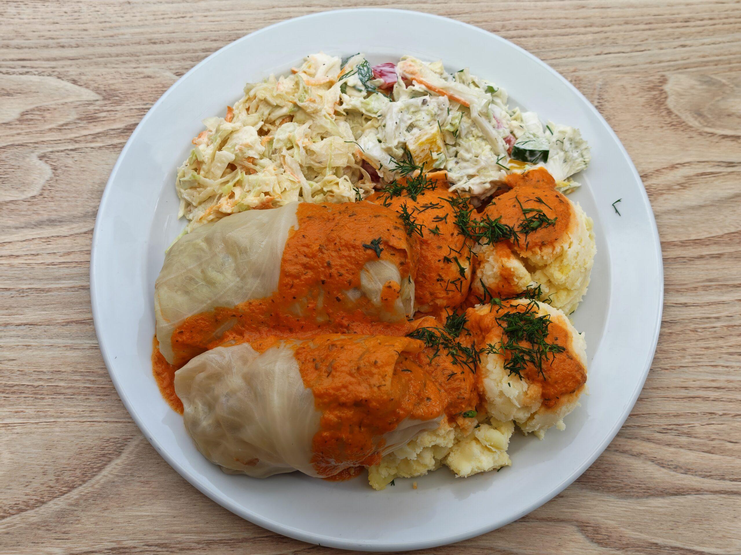 Pork Mince with Rice & Cabbage Roll Up with Tomato Sauce (CE, M, S)