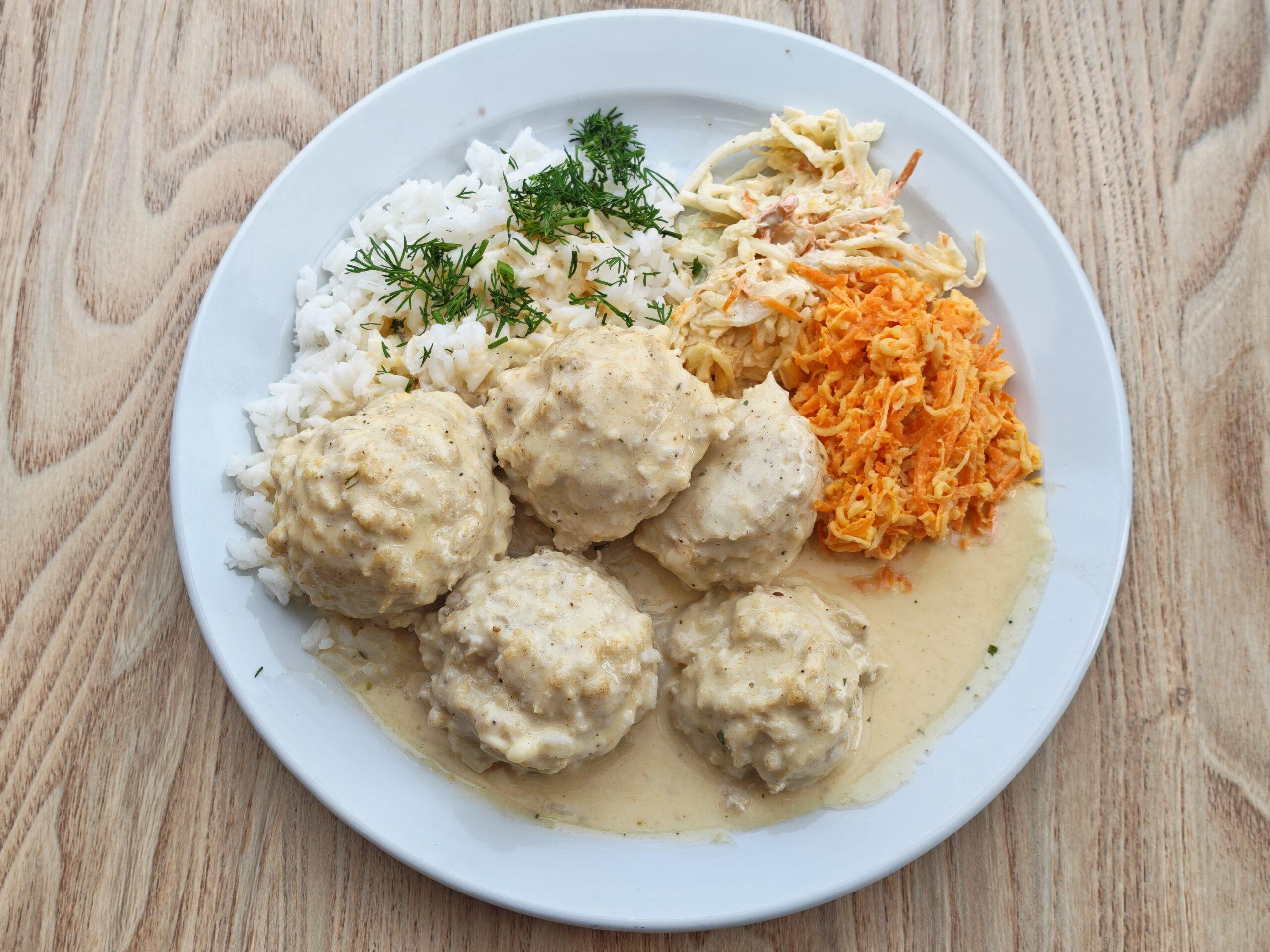 Chicken Meatballs with Cheese Sauce (EG, GL-W, M, S)