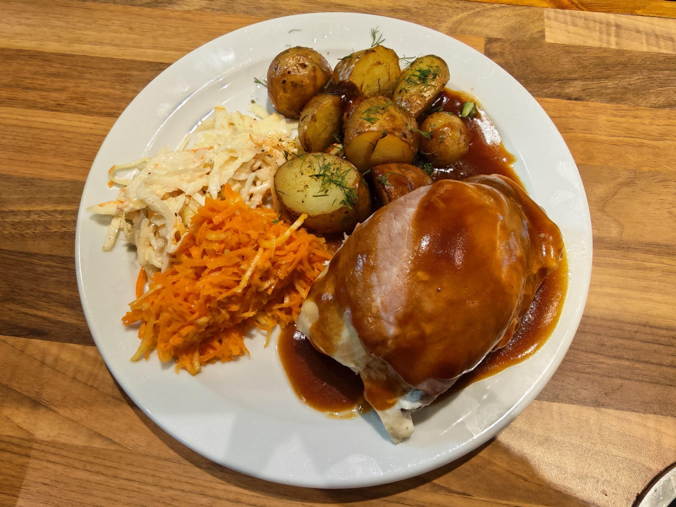 Chicken Fillet stuffed with Puddings & Sausages with Rasher in Grave