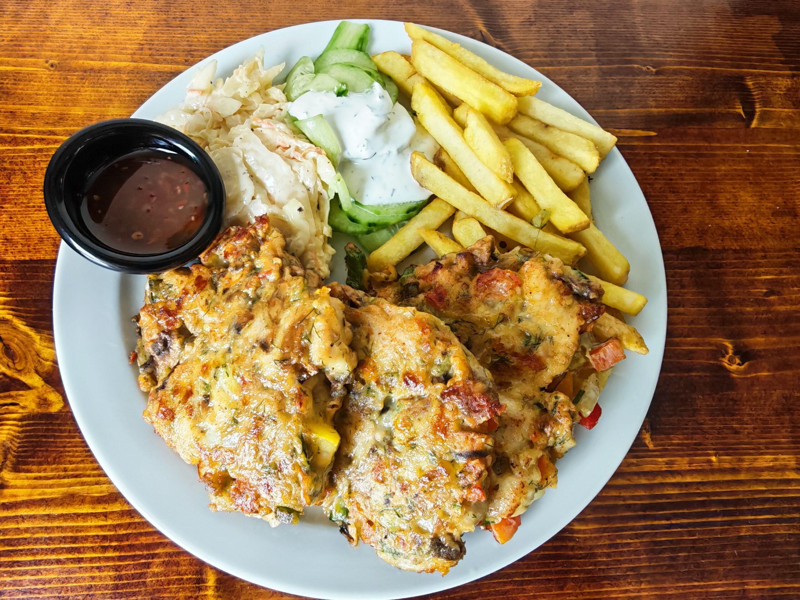 Chicken Cutlets with Onion, Peppers, Mushroom & Cheese