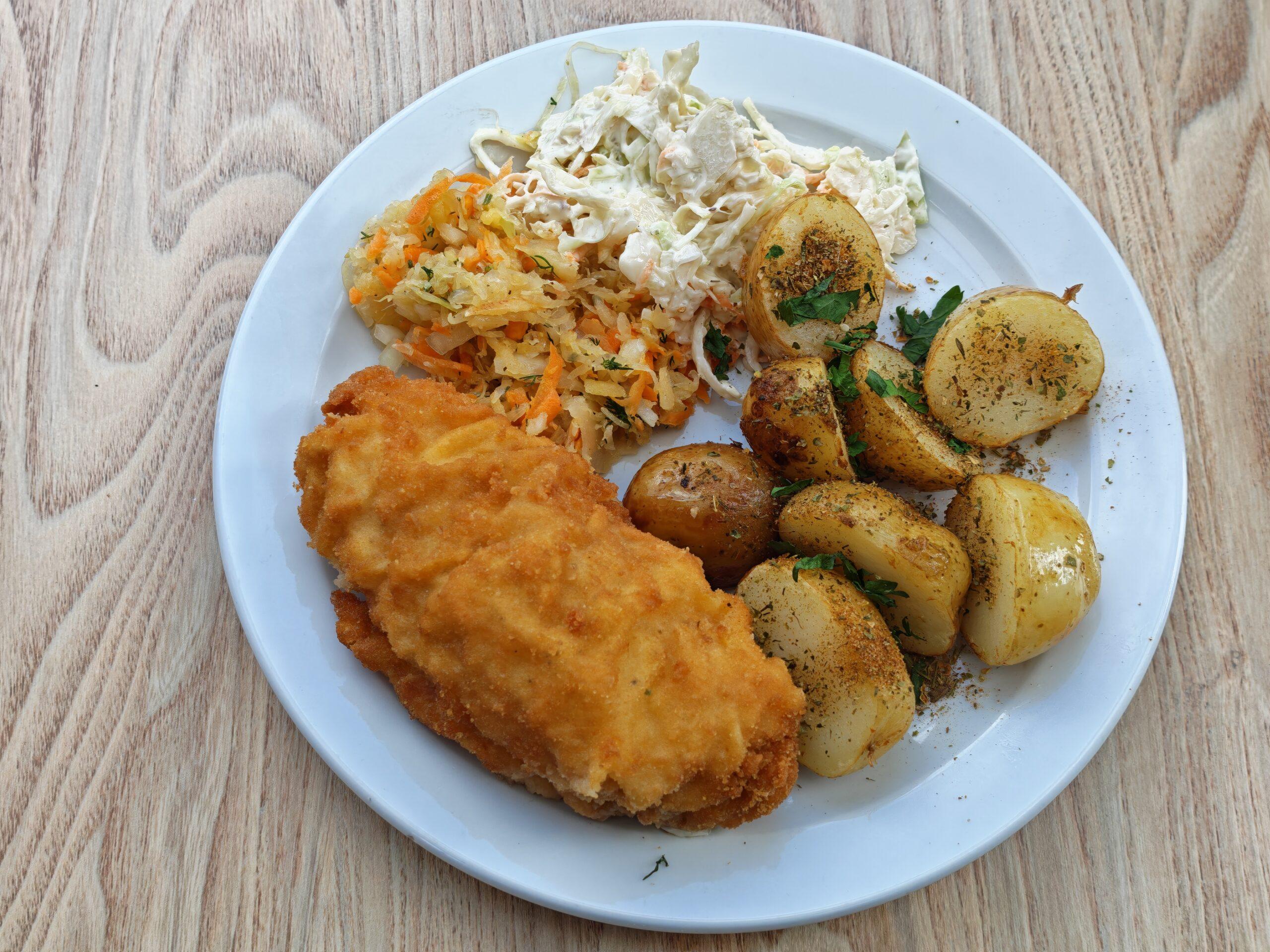 Chicken Devolay with Butter, Cheese & Parsley (EG, GL-W, M, S)