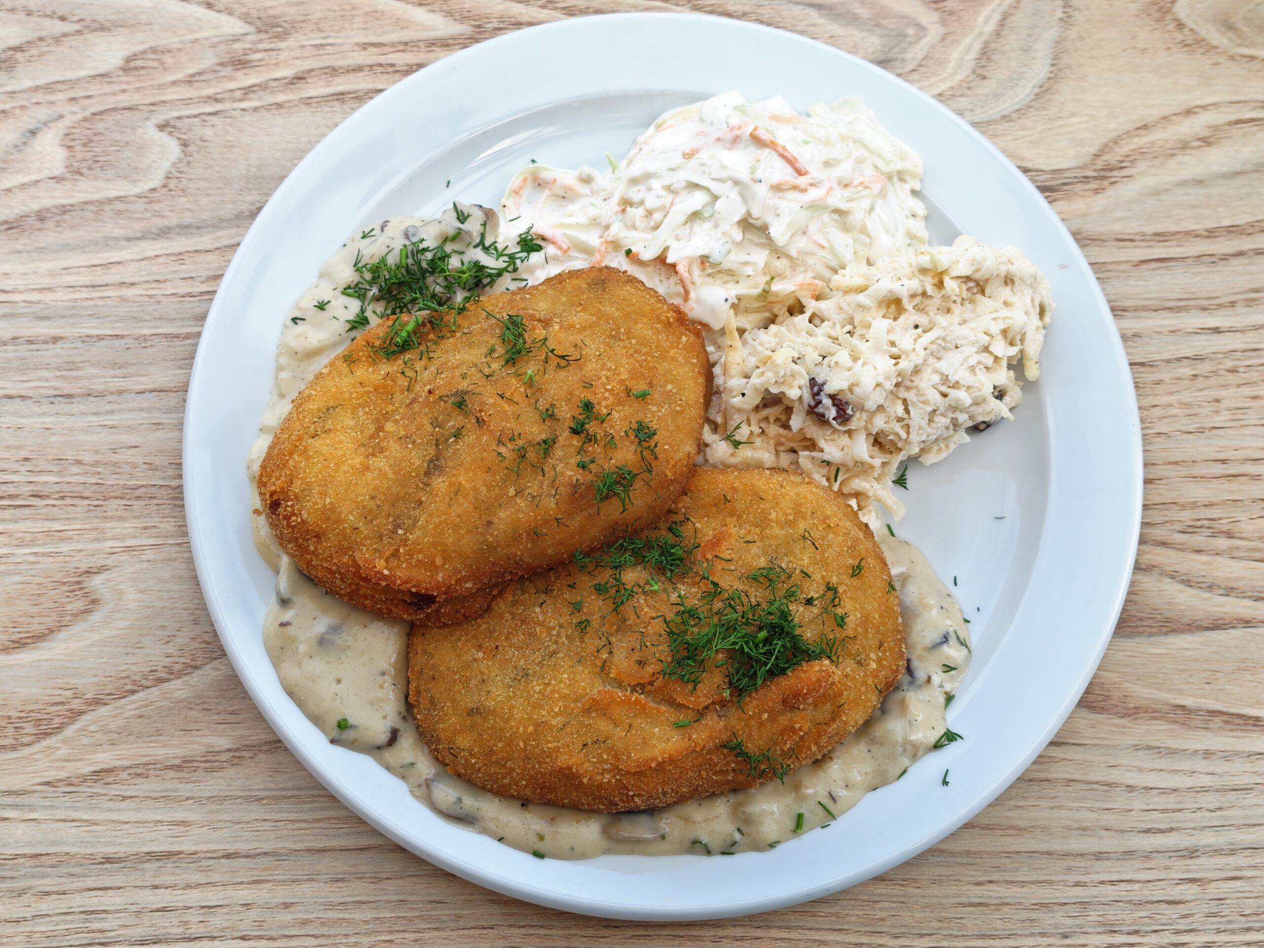 Potato Cutlets with Mushroom Sauce (EG, M, S)